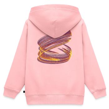 Lichtwirbel des Chaos – Strange Attractor  - Kinder Premium Organic Zip Hoodie - Rosa - Hinten - AI Model Kid Female (0cm)