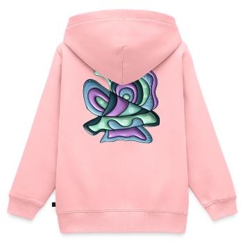 Farbwirbel Abstracte Wellen - Kinder Premium Organic Zip Hoodie - Rosa - Hinten - AI Model Kid Female (0cm)