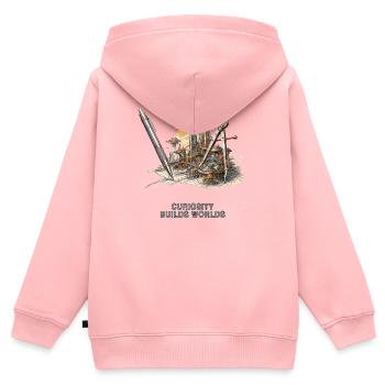 Curiosity Forge of Worlds - Kinder Premium Organic Zip Hoodie - Rosa - Hinten - AI Model Kid Female (0cm)