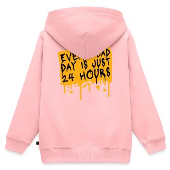 Even A Bad Day Is Just 24 Hours Motivierend Spruch - Kinder Premium Organic Zip Hoodie - Rosa - Hinten - AI Model Kid Female (0cm)