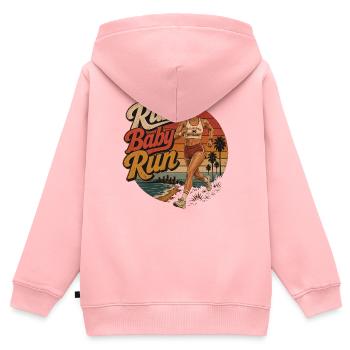 Run Baby Run – Retro Läuferin California - Kinder Premium Organic Zip Hoodie - Rosa - Hinten - AI Model Kid Female (0cm)