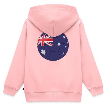 AUSTRALIENS FLAGGE AUF EINEM FUSSBALL - Kinder Premium Organic Zip Hoodie - Rosa - Hinten - AI Model Kid Female (0cm)