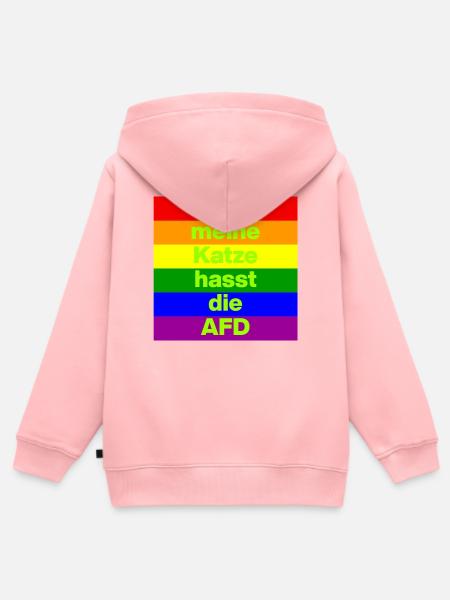 SOGAR MEINE KATZE HASST DIE AFD, NO AFD NO NZS - Kinder Premium Organic Zip Hoodie - Rosa
