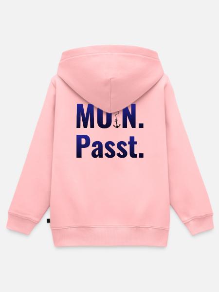 MOIN. Passt. - Kinder Premium Organic Zip Hoodie - Rosa
