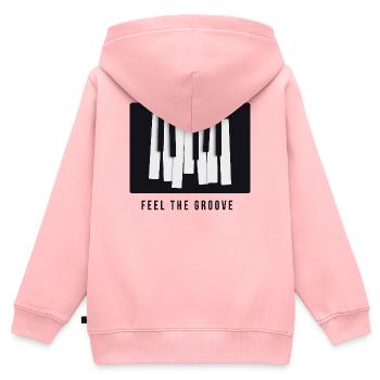 Feel the Groove – Modern Piano Design - Kinder Premium Organic Zip Hoodie - Rosa - Hinten - AI Model Kid Female (0cm)