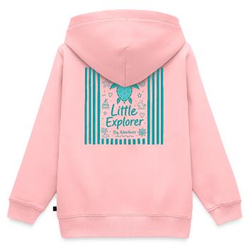 Kleiner Entdecker Schildkröte - Kinder Premium Organic Zip Hoodie - Rosa - Hinten - AI Model Kid Female (0cm)