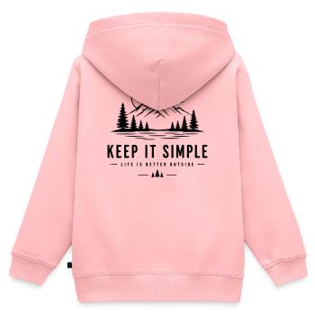 Halte es einfach - Kinder Premium Organic Zip Hoodie - Rosa - Hinten - AI Model Kid Female (0cm)
