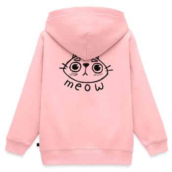 Katze meow - Kinder Premium Organic Zip Hoodie - Rosa - Hinten - AI Model Kid Female (0cm)