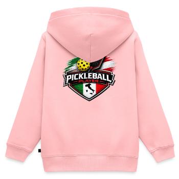 Pickleball-ITALIEN - Kinder Premium Organic Zip Hoodie - Rosa - Hinten - AI Model Kid Female (0cm)