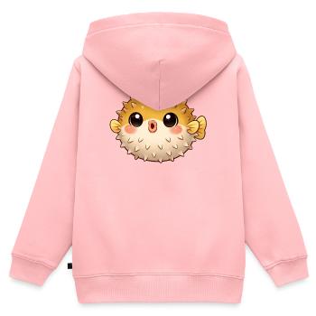 Pufferfish - Kids Premium Organic Zip-up Hoodie - rose - Back - AI Model Kid Female (0cm)