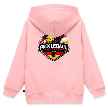 Pickleball DEUTSCHLAND - Kinder Premium Organic Zip Hoodie - Rosa - Hinten - AI Model Kid Female (0cm)