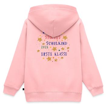 Stolzes Schulkind Erste Klasse 2026 - Kinder Premium Organic Zip Hoodie - Rosa - Hinten - AI Model Kid Female (0cm)
