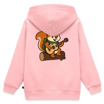 Waldfreund mit Gitarre - Kinder Premium Organic Zip Hoodie - Rosa - Hinten - AI Model Kid Female (0cm)