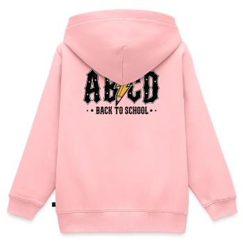 Graffiti ABCD de la rentrée scolaire - Sweat Premium à capuche zippé enfant bio - rose - Dos - AI Model Kid Female (0cm)