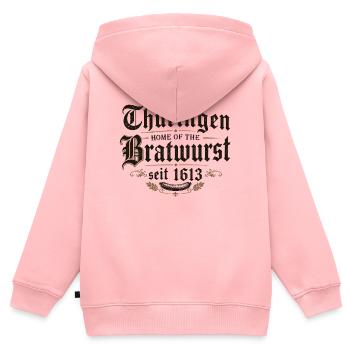 Thüringen Bratwurst Heritage 1613 - Kinder Premium Organic Zip Hoodie - Rosa - Hinten - AI Model Kid Female (0cm)