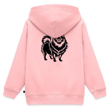 Pommerscher Hund - Kinder Premium Organic Zip Hoodie - Rosa - Hinten - AI Model Kid Female (0cm)