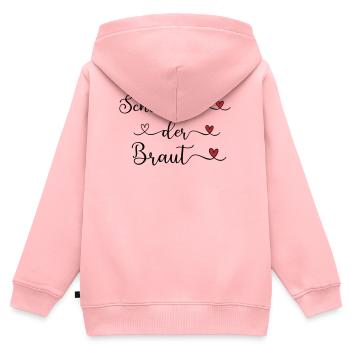 Schwester der Braut Schriftzug mit Herz - Kinder Premium Organic Zip Hoodie - Rosa - Hinten - AI Model Kid Female (0cm)