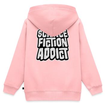 Science Fiction Addict Sci Fi Liebhaber Zitat Text - Kinder Premium Organic Zip Hoodie - Rosa - Hinten - AI Model Kid Female (0cm)