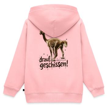 Alpaka "drauf geschissen!" - Kinder Premium Organic Zip Hoodie - Rosa - Hinten - AI Model Kid Female (0cm)