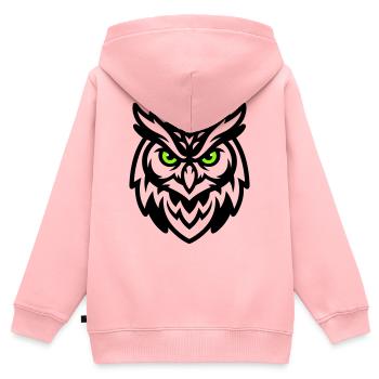Eule Maskottchen E Sport Logo - Kinder Premium Organic Zip Hoodie - Rosa - Hinten - AI Model Kid Female (0cm)