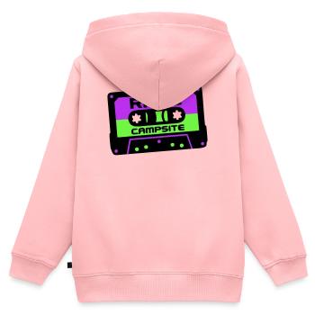 Rave Kassette Festival Logo - Kinder Premium Organic Zip Hoodie - Rosa - Hinten - AI Model Kid Female (0cm)