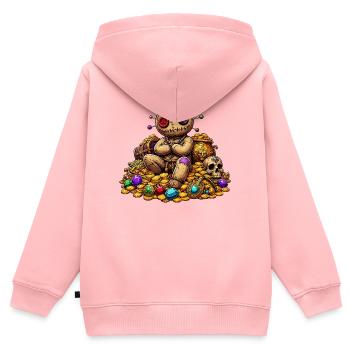 Genähte Voodoo Puppe Schatzpirat im Gold - Kinder Premium Organic Zip Hoodie - Rosa - Hinten - AI Model Kid Female (0cm)