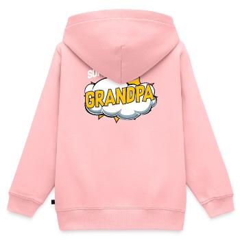 Super Grandpa Comic Motiv - Kinder Premium Organic Zip Hoodie - Rosa - Hinten - AI Model Kid Female (0cm)