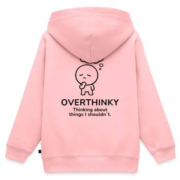 Overthinky – Thinking Too Much | Mindful Mood - Kinder Premium Organic Zip Hoodie - Rosa - Hinten - AI Model Kid Female (0cm)
