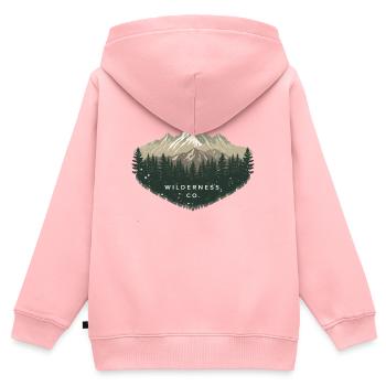 Harz Wilderness Co. | Vintage Outdoor - Kinder Premium Organic Zip Hoodie - Rosa - Hinten - AI Model Kid Female (0cm)