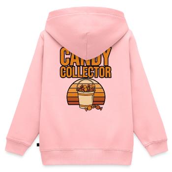 Halloween-Süßigkeiten – Süßigkeitensammler - Kinder Premium Organic Zip Hoodie - Rosa - Hinten - AI Model Kid Female (0cm)