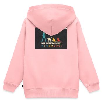 Ich meine follower Katzen Freund - Kinder Premium Organic Zip Hoodie - Rosa - Hinten - AI Model Kid Female (0cm)