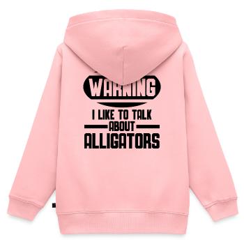 Warnung – Ich rede über Alligatoren - Kinder Premium Organic Zip Hoodie - Rosa - Hinten - AI Model Kid Female (0cm)