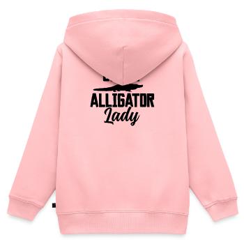 Crazy Alligator Lady – Lustiges Reptilien Design - Kinder Premium Organic Zip Hoodie - Rosa - Hinten - AI Model Kid Female (0cm)