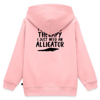 Alligator Spruch Reptil - Kinder Premium Organic Zip Hoodie - Rosa - Hinten - AI Model Kid Female (0cm)