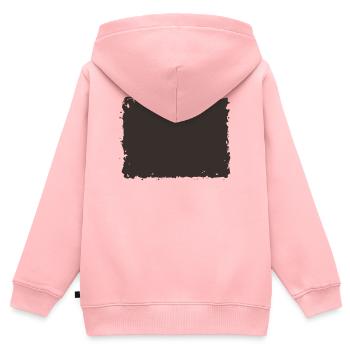 Grunge-Rechteck-Stempelrahmen Vintage-Gummirand - Kinder Premium Organic Zip Hoodie - Rosa - Hinten - AI Model Kid Female (0cm)