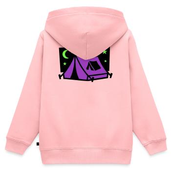 Festival Zelt Nacht Logo - Kinder Premium Organic Zip Hoodie - Rosa - Hinten - AI Model Kid Female (0cm)
