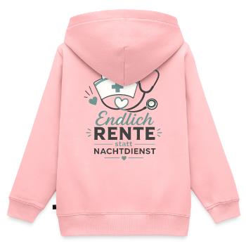 Endlich in Rente – Krankenschwester & Stethoskop - Kinder Premium Organic Zip Hoodie - Rosa - Hinten - AI Model Kid Female (0cm)