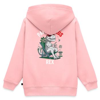 Papasaurus Rex Humor Vatertags-Grillfest - Kinder Premium Organic Zip Hoodie - Rosa - Hinten - AI Model Kid Female (0cm)