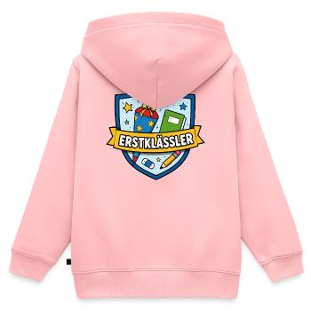 Erstklässler Schulstart Shield - Kinder Premium Organic Zip Hoodie - Rosa - Hinten - AI Model Kid Female (0cm)