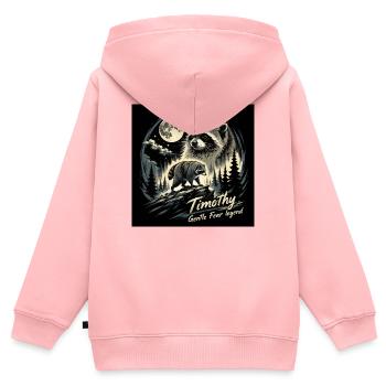 Jimothy Waschbär Lustige Jimothy aus Seattle - Kinder Premium Organic Zip Hoodie - Rosa - Hinten - AI Model Kid Female (0cm)