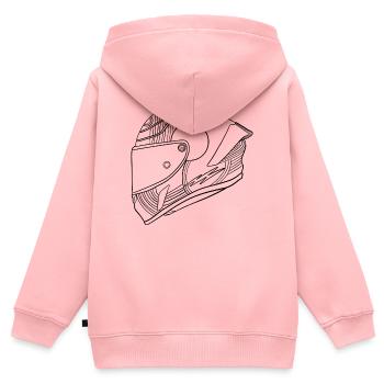 Schwarz Helm - Visier  - Kinder Premium Organic Zip Hoodie - Rosa - Hinten - AI Model Kid Female (0cm)