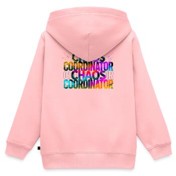 Coordinateur du Chaos : Diction Couleur Arc-en-ciel - Sweat Premium à capuche zippé enfant bio - rose - Dos - AI Model Kid Female (0cm)