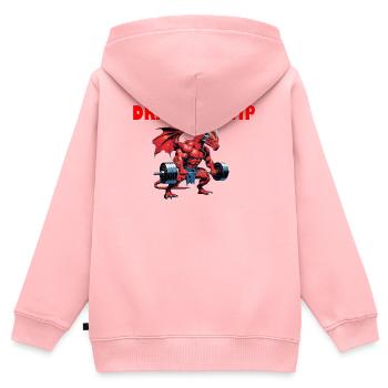 DRAGON PUMP - Kinder Premium Organic Zip Hoodie - Rosa - Hinten - AI Model Kid Female (0cm)