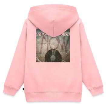 Wo bist du jetzt von Mark Noone - Kinder Premium Organic Zip Hoodie - Rosa - Hinten - AI Model Kid Female (0cm)