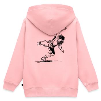 Breakdancer - Kinder Premium Organic Zip Hoodie - Rosa - Hinten - AI Model Kid Female (0cm)