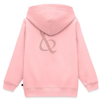Brauner Ampersand im Punktmuster - Kinder Premium Organic Zip Hoodie - Rosa - Hinten - AI Model Kid Female (0cm)