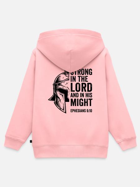 Starker Glaube Helm - Kinder Premium Organic Zip Hoodie - Rosa