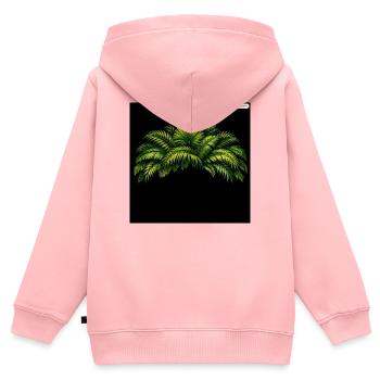 Palmenblätter Neonkontrast - Kinder Premium Organic Zip Hoodie - Rosa - Hinten - AI Model Kid Female (0cm)