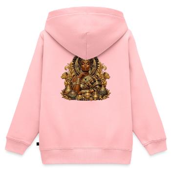 Goldene Königin der Juwelen - Kinder Premium Organic Zip Hoodie - Rosa - Hinten - AI Model Kid Female (0cm)