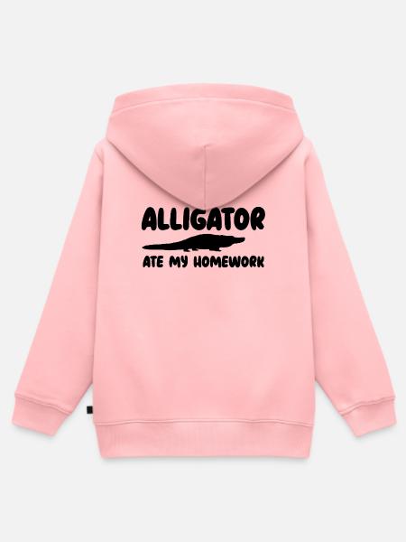 Alligator Silhouette Reptil - Kinder Premium Organic Zip Hoodie - Rosa